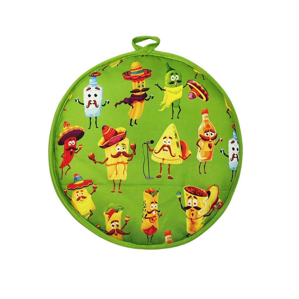 1pcs Mexican Thickened Corn Tortilla Insulated Bag, Pure Cotton Round Bread Carrier, Home Use Takeout Bag, Cross-Border Food Storage