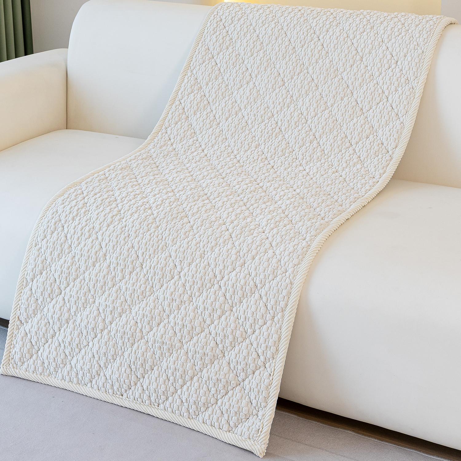 1pc Single Solid Color Bubble Velvet Sofa Pad, Soft Skin-Friendly Material, Pet-Friendly Anti-Slip Design, Machine & Hand Washable, Fits Single to Five-Seater Sofas