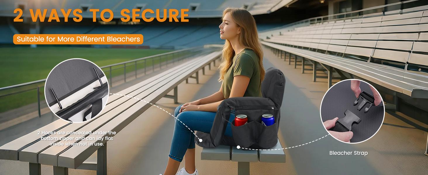 Lilypelle 21“/25” Wide Double Heated Bleacher Seat – 6-Position Recliner with Arms & Back, Portable for Sports & Outdoors, Power Bank Not Included Lilypelle 21“/25” Wide Double Heated Bleacher Seat – 6-Position Recliner with Arms & Back, Portable for Sports & Outdoors, Power Bank Not Included