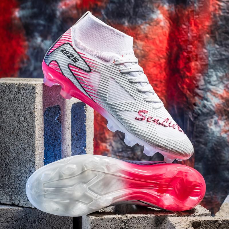 Unisex Professional Ag Football Cleats, Speed Cleats, Outdoor Sports Soccer Boots, Long Studs High Top, Artificial Grass Shoes, Turf Shoes, Lightweight Comfortable