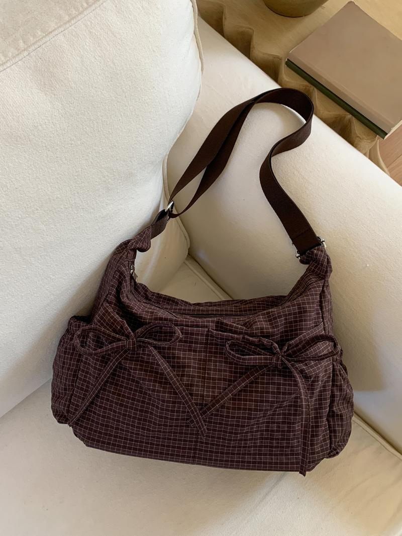 Stylish, Simple, Versatile One-shoulder Messenger Bag, Retro Plaid Underarm Bag, Casual Everyday Suitable for Shopping and Dating, Cross Body Bags, Fashionable Crossbody Bag