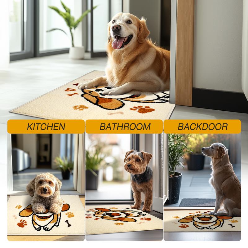 Dono Pet Floor Mats - Super Absorbent Microfiber Dog Door Mats for Dog Paw Stain Prevention,Non-Slip Washable Pet Rugs, Quick Drying Entrance Rugs, Machine Washable, entrance, Grey and Beige,31.5"x19.7" and 35.4"x23.6" outdoor indoor