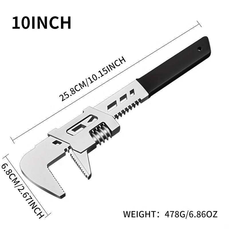 Adjustable Right Angle Wrench, Rust-Resistant High Carbon Steel, Durable F-Type Kitchen and Bathroom Pipe Wrench, Ideal for Hex Bolts and Pipes