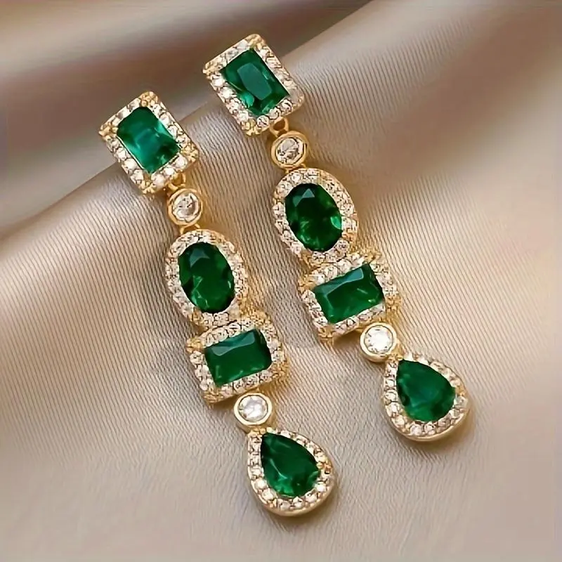 Japanese Korean Style Earrings / Square Oval Teardrop / A Pair