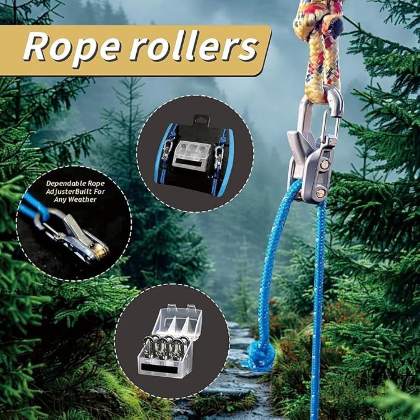 The Original Rope Tightening Tool & Tensioner 6-Pack with Rollercam Technology – Heavy-Duty Tie Down for Outdoors, Tarps, Boating & Camping Gear