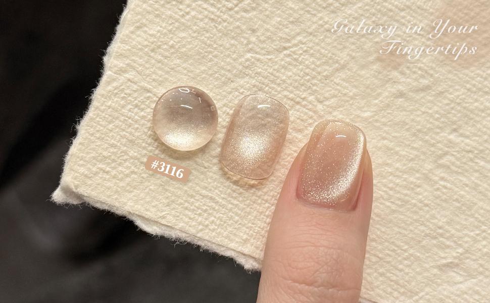 GAOY Crown Jewel Glitter Cat Eye Gel Nail Polish Set with Magnet for Holographic Cat Eye, Salon UV Gel Manicure and Nail Art DIY at Home