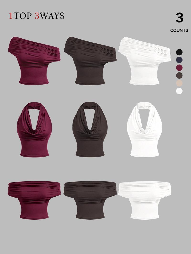 Women's Three-Way Convertible Vest Top, Slim Fit Design, Ideal for Daily Wear & Stylish, Perfect for Trendy Looks