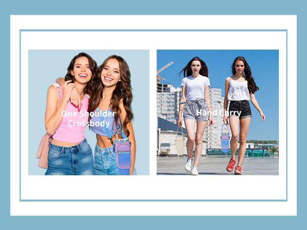 Unisex Insulated Leak-Proof Reusable Water Bottle Bag with Adjustable Strap - Holder for Travel, Hiking, Gym & Summer Activities