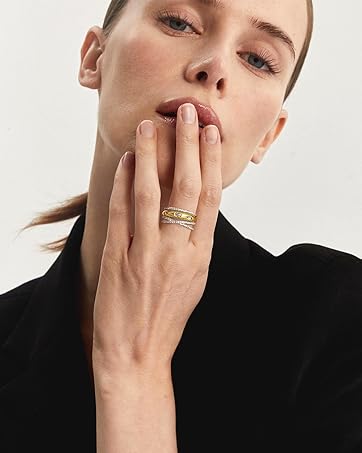 Chunky Open Rings for Women Gold Silver Adjustable Dome Teardrop Rings Bold Thick Statement Rings Simple Stackable Band Rings