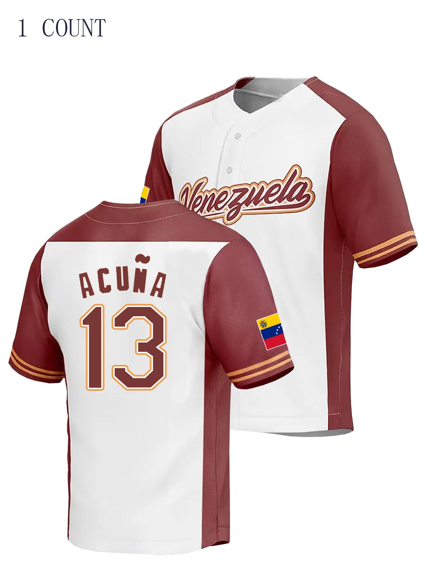 Men's Letter & Number Embroidered Baseball Jersey, Casual Breathable Short Sleeve Baseball Top for Training Competition Party, Unisex Sportswear for All Seasons, Rugby Jersey, Apparel Jersey, Men Clothing, Jersey Tops, Stylish Jersey