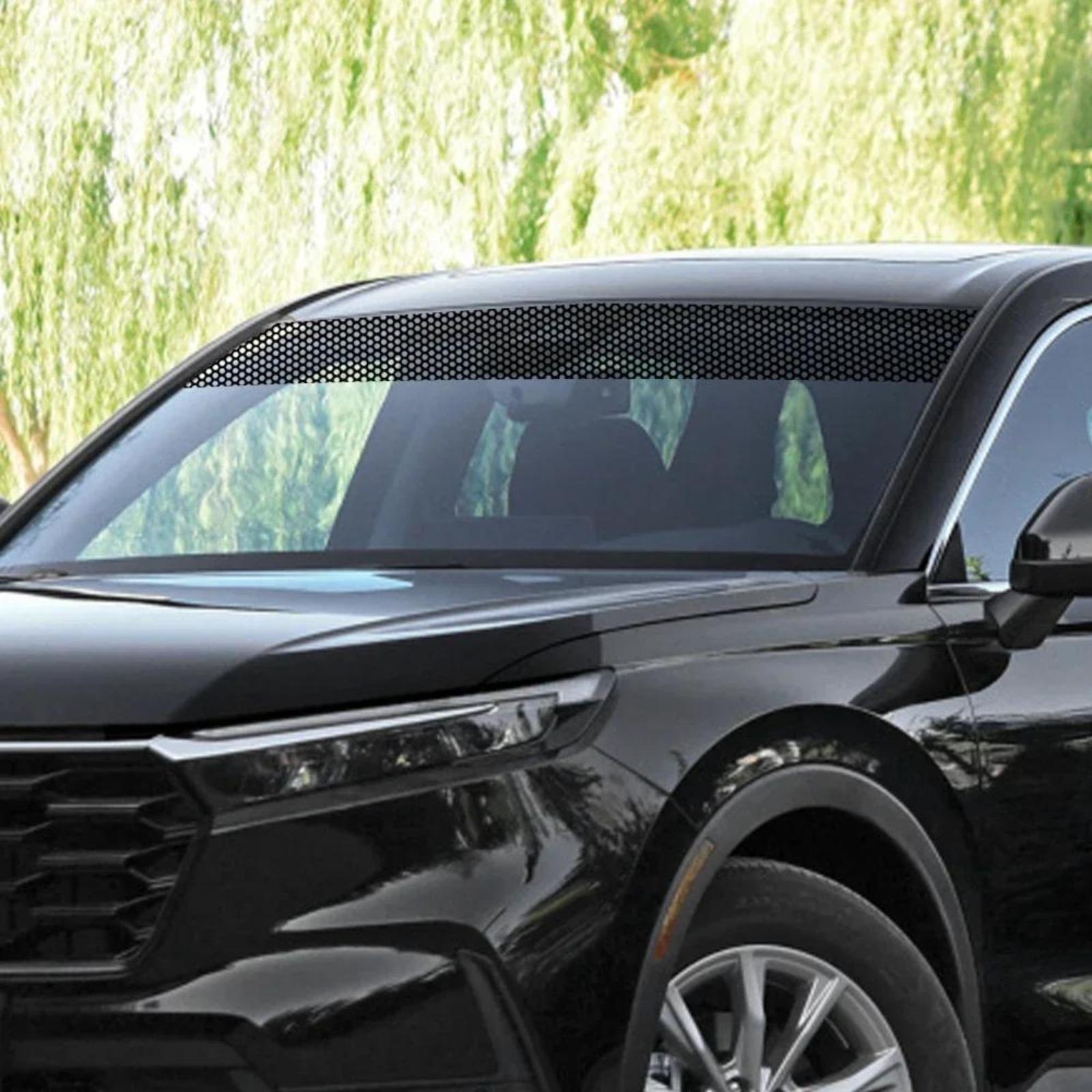 Car Windshield Sunshade Sticker, Front and Rear Window Decals, Mesh Sunscreen Film, Self-Adhesive, Fits Sedans Suvs Vans, Summer Essential