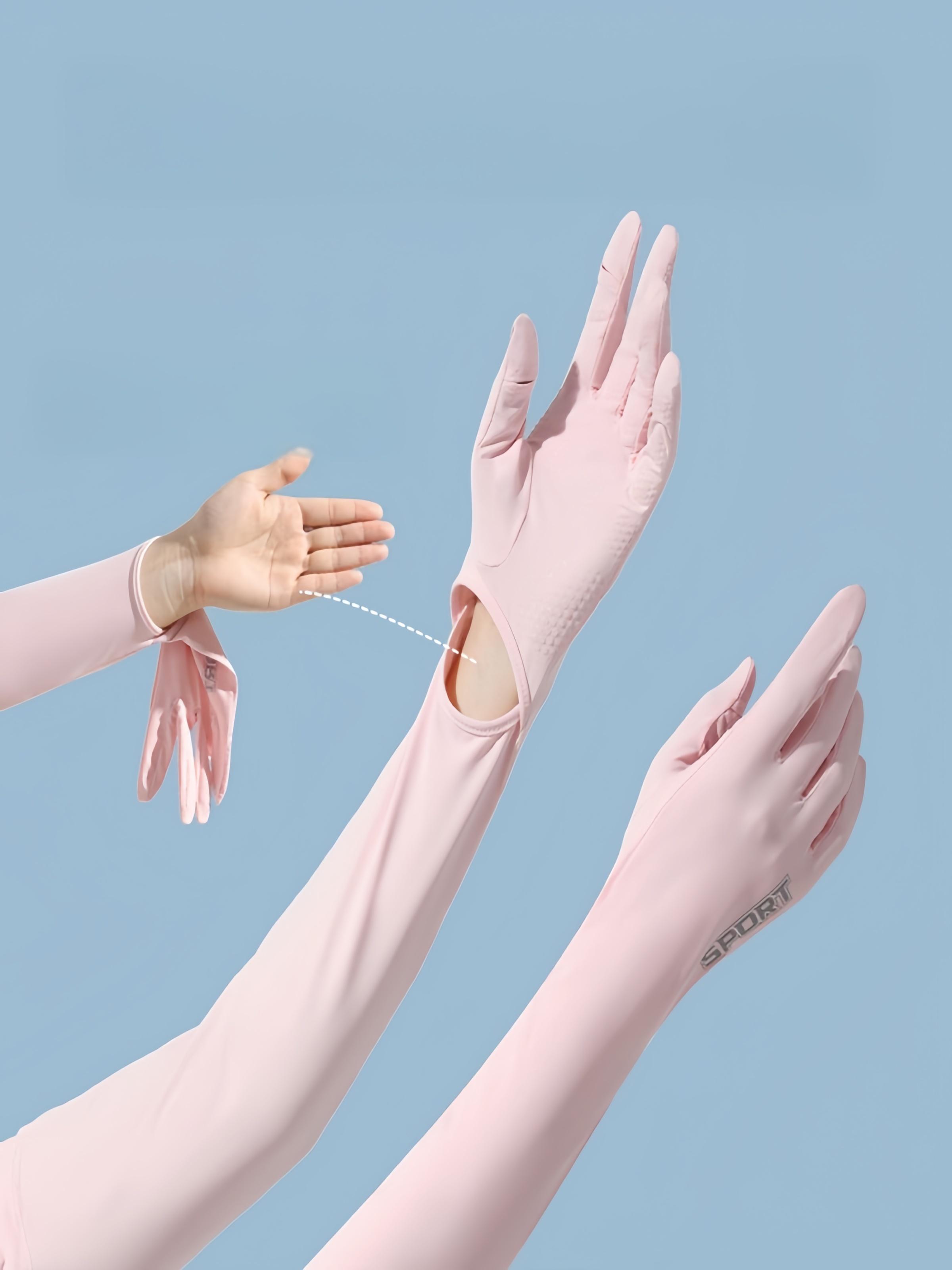 3 Pairs Women's Long UV Protection Gloves, Touchscreen Arm Sunblock Driving Gloves, Upf 50+, Ideal for Outdoor Sports and Cycling