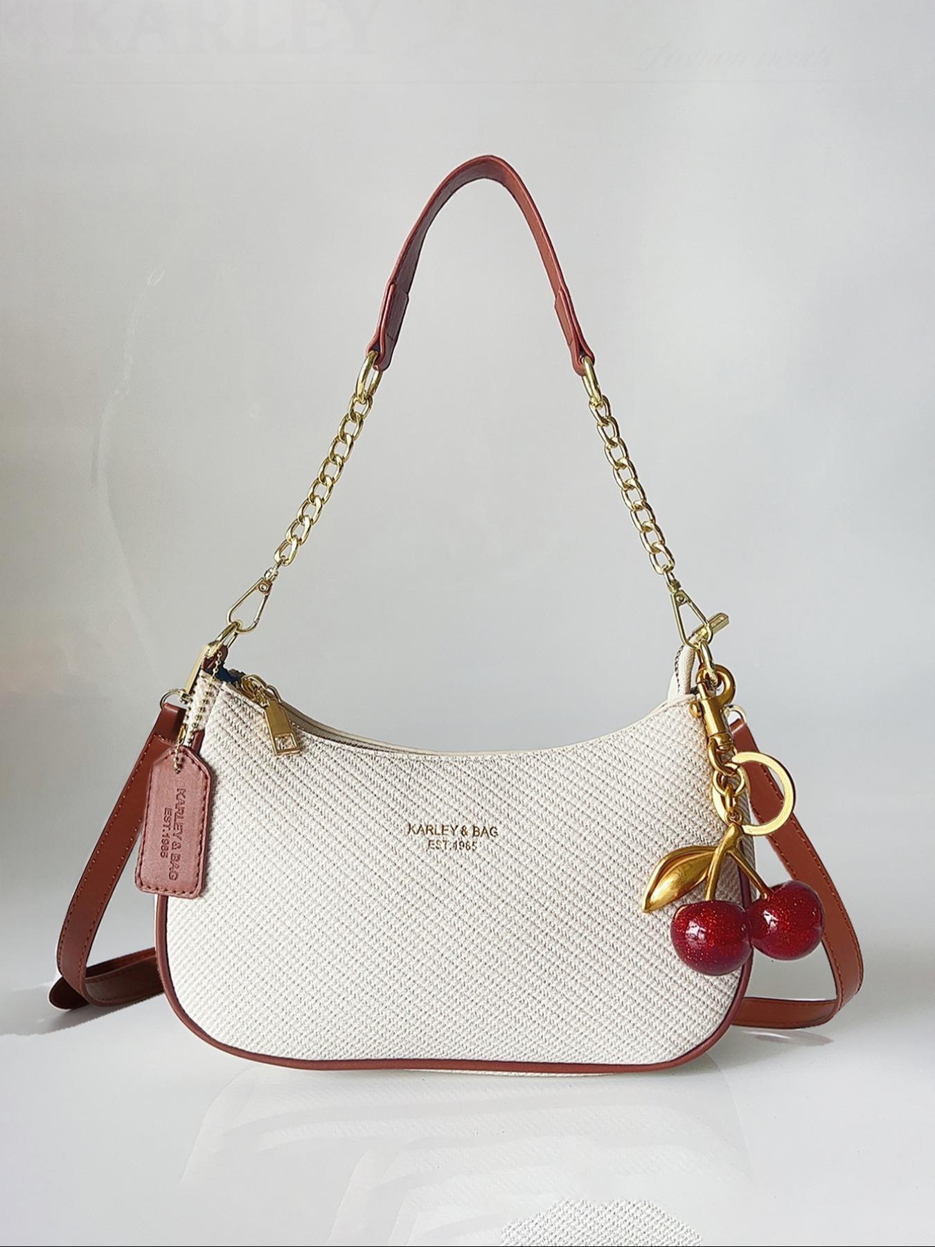 Women's Solid Color PU Leather Shoulder Bag, Adjustable Strap Office Crossbody Bag, Fashionable Durable Design for Daily Use, Pu Tote Satchel