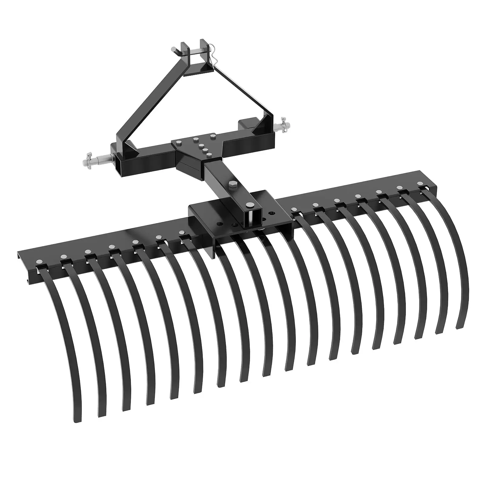 GARVEE Tow Behind Dethatcher, 50-inch Tow Dethatcher with 18 Steel Tines, 3-Point Lawn Dethatcher Rake with Attachments for Landscape Rake Garden,Farm,Grass