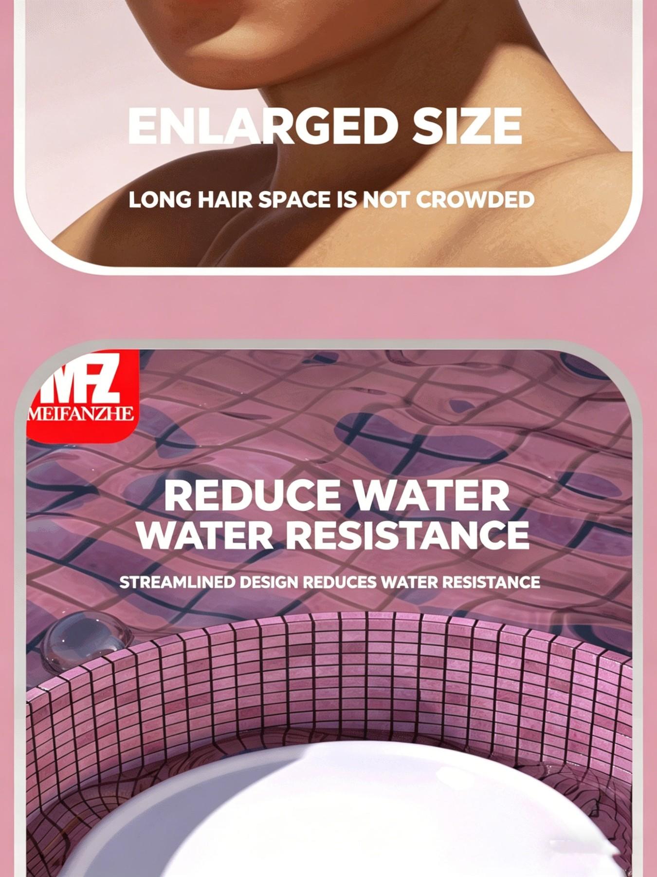 Adult Waterproof Silicone Swim Cap, Unisex Ear Protection, Non-Pressing Headband, Anti-Slip Long Hair, Solid Color Swimming Hat