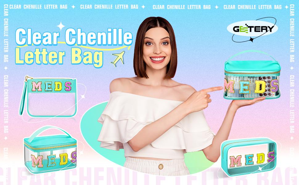 Letter Pattern Makeup Bag Large Capacity Waterproof Travel Toiletry Bag with Zipper Portable Travel Essentials for Women Medicine Bag for Travel Cosmetic Storage Bag Makeup Case Cosmetics Organizer for Back to School Girls