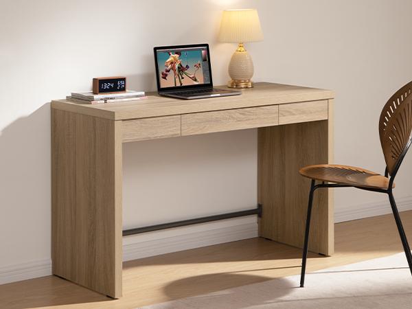 SICOTAS Computer Desk, 47-Inch Home Office Executive Desk with Drawer, Farmhouse Writing Study Desk with Storage, Boho Makeup Vanity Table for Bedroom Dormitory