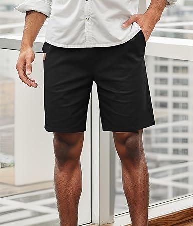 Teepie Men's Casual Shorts Cotton Drawstring Stretch Golf Shorts