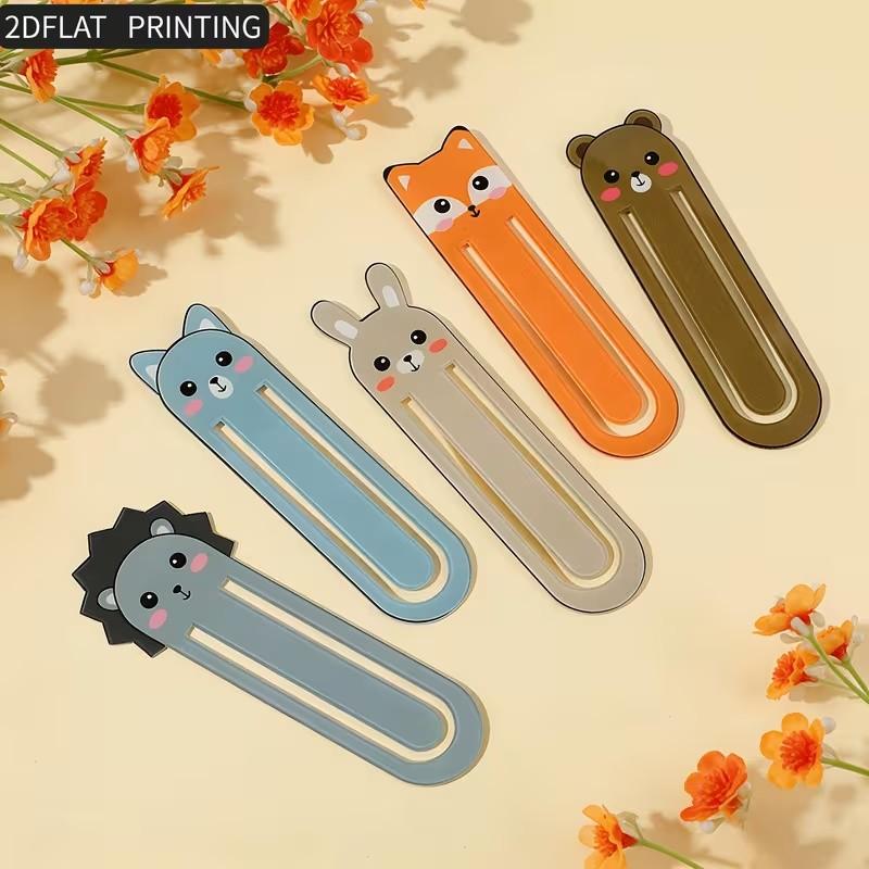 5pcs Acrylic Bookmarks with Cute Animal Designs, Perfect Gift for Animal Lovers, Book Enthusiasts, and Reading Fans