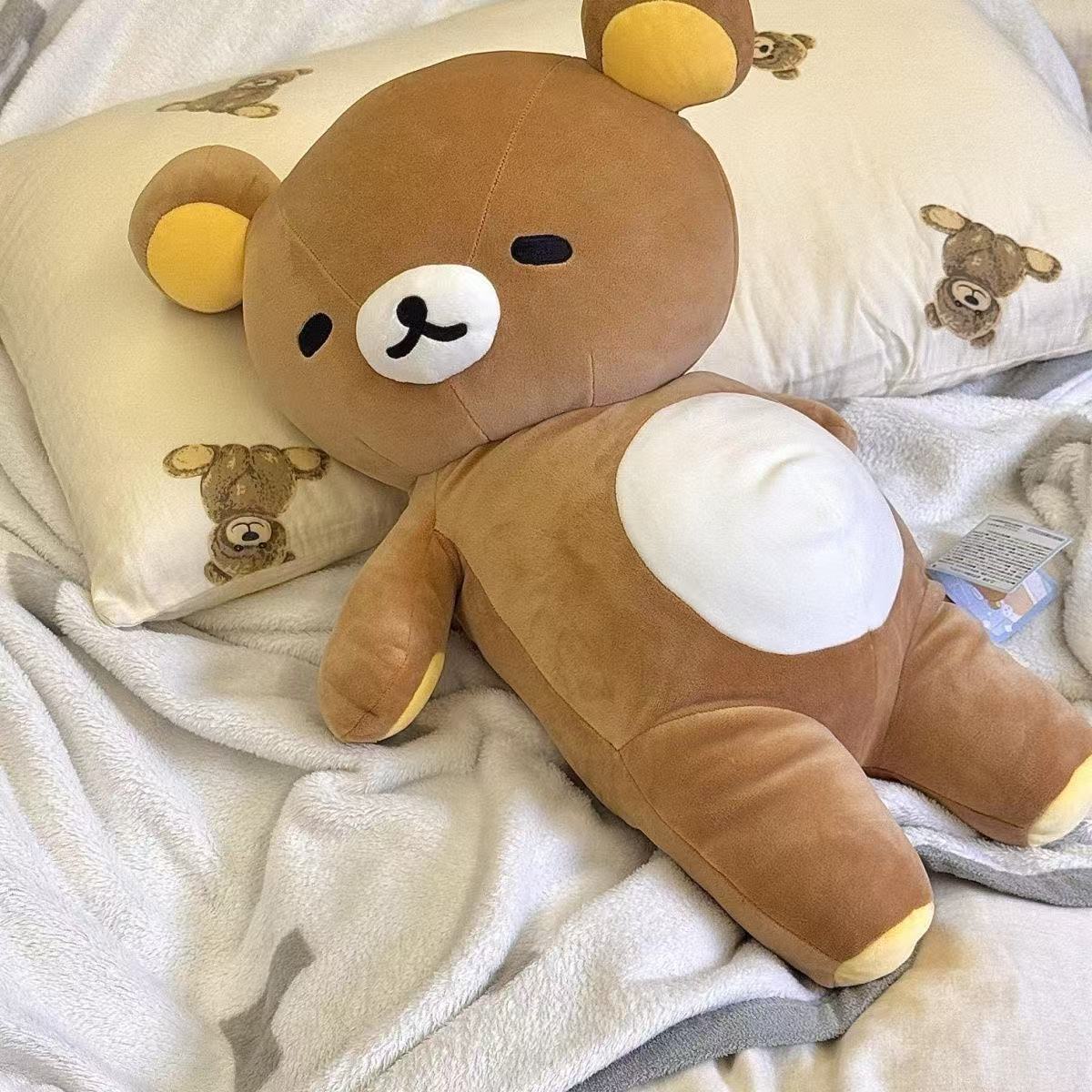 Cute Soft Rilakkuma Super Soft Big Pillow Plush Doll Cartoon Sleeping Position Sofa Bed Pillow Decoration Girl Birthday Gifts