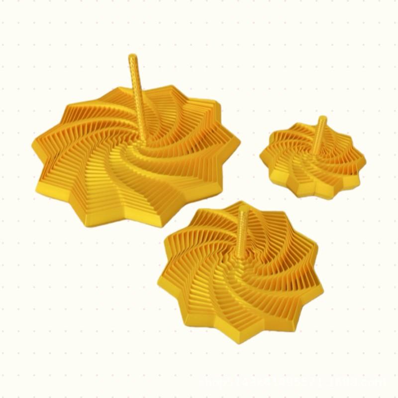 3D Printed Carrot Tower Hexagonal Spiral Stress Relief Toy with Handle, Finger Star Shape Puzzle Gift, Relaxing Handheld Ornament