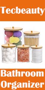 2 Slot Cotton Swab Ball Qtip Holder Jar Plastic Container Dispenser Box with Hinged Lid for Bathroom Home Storage Organizer