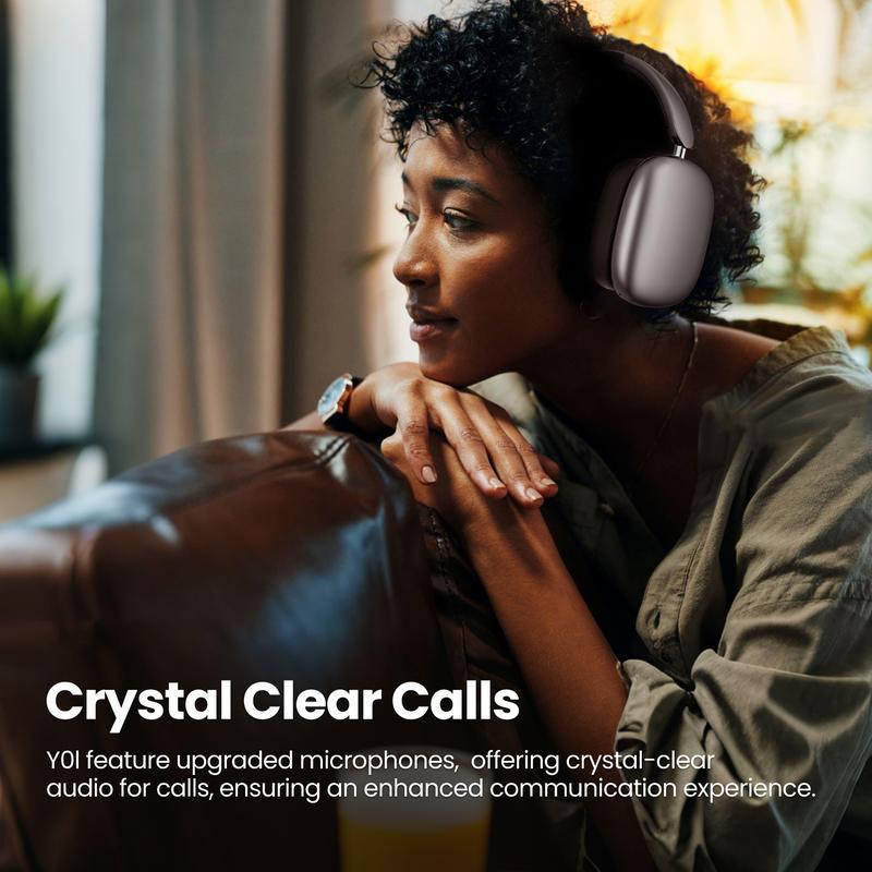 Cheeky Wireless Bluetooth Headphones, Over-Ear, Noise Cancelling, Hi-Res Audio, 48H Battery Life, Foldable, Mic for iOS/PC headphones Android Memory Headset Earbud Electronic