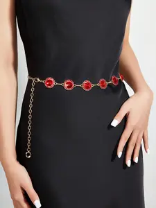 Women's Adjustable Metal Waist Chain, Gemstone Belt, Boho Style, Perfect for Dresses, Halloween Costumes, Parties, Casual