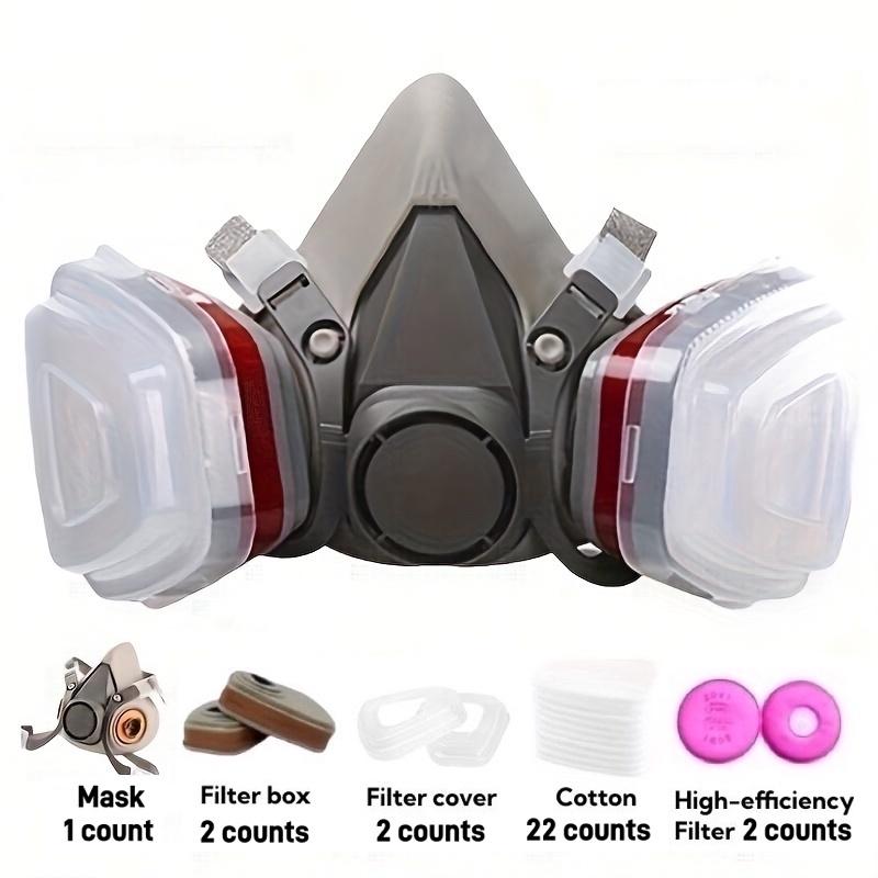 Half Face Mask with Filter, Reusable Dustproof Mask, Safety Mask for Paint, Woodworking, Construction, Polishing, Chemical, DIY