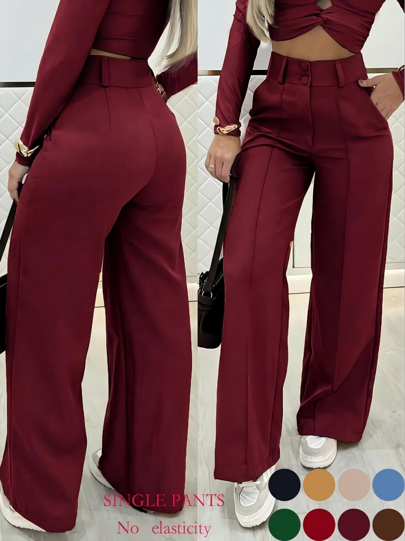 Simple double-breasted wide trousers, a versatile essential for commuting Simple double-breasted wide trousers, a versatile essential for commuting