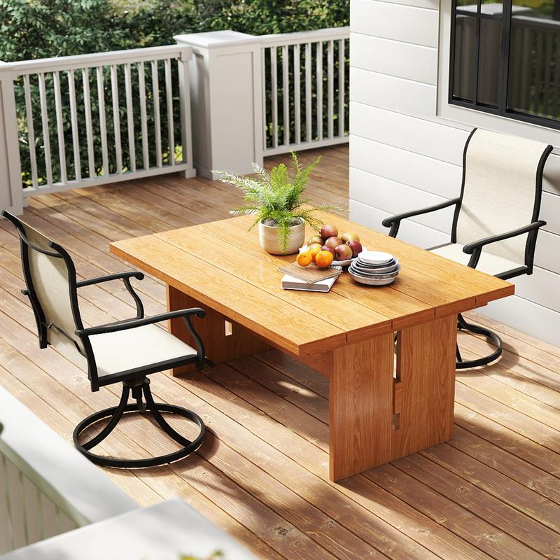 Outdoor Patio Swivel Dining Chairs Set of 2, 360 Swivel and All Weather Rocking Chair with Textilene Mesh Fabric and Rust Proof Steel Frame, 400 Lb. Capacity,for Lawn, Porch or Garden,Beige Outdoor Patio Swivel Dining Chairs Set of 2, 360 Swivel and All Weather Rocking Chair with Textilene Mesh Fabric and Rust Proof Steel Frame, 400 Lb. Capacity,for Lawn, Porch or Garden,Beige