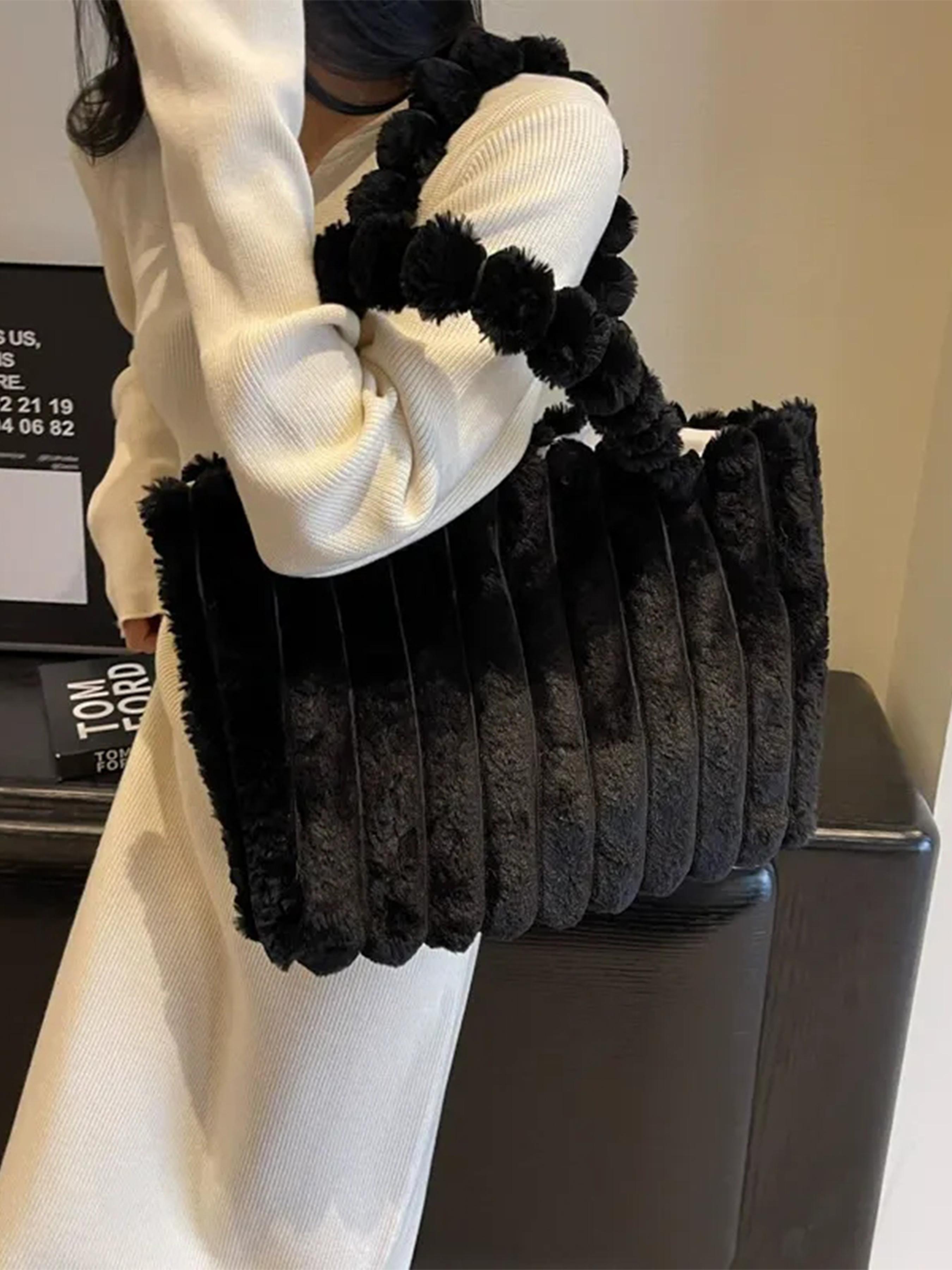 Valentine's Day Large Capacity Plush Tote Bag, Fashion Multi-Purpose Women's Shoulder Bag, Crossbody Tote Bag, Perfect for Winter, Stylish Spacious Handbag