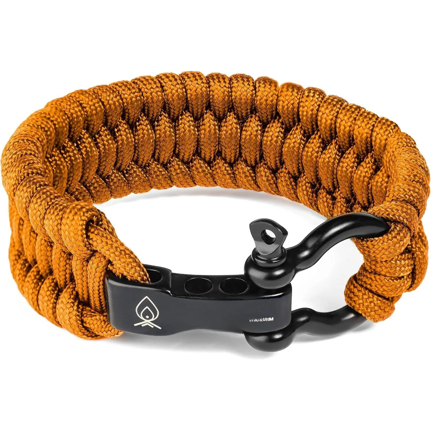Firecraft Cord  Bracelet – Paracord Bracelet with Bow Shackle for Camping and  – 3 Extra Strands Include Wax Thread, Tinder, and Fishing Line