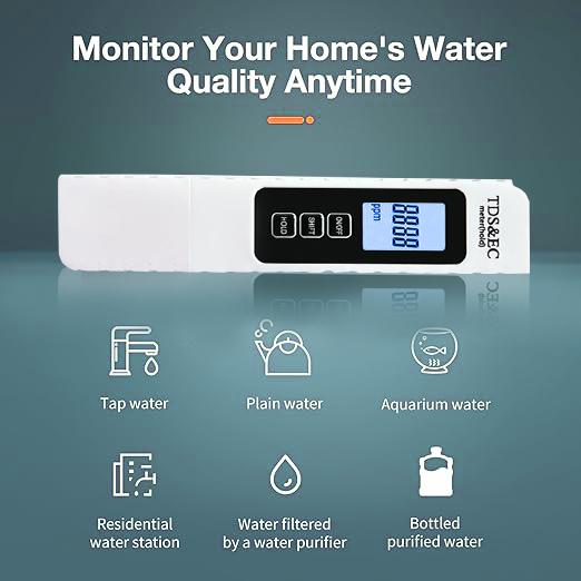 2026 New Upgraded 4-in-1 Digital TDS Meter - Digital Water Quality Tester for TDS, EC and Temperature (°C/°F) | 0-9990 ppm Range | Suitable for Drinking Water, Reverse Osmosis Systems, Aquariums and Swimming Pools inflatable pool Modern