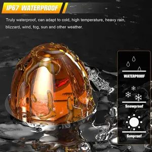 5Pcs Amber Watermelon LED Strobe+Constant Marker Lights Dual Function Watermelon-Shaped Side Marker Clearance Tail Top Cap Roof
