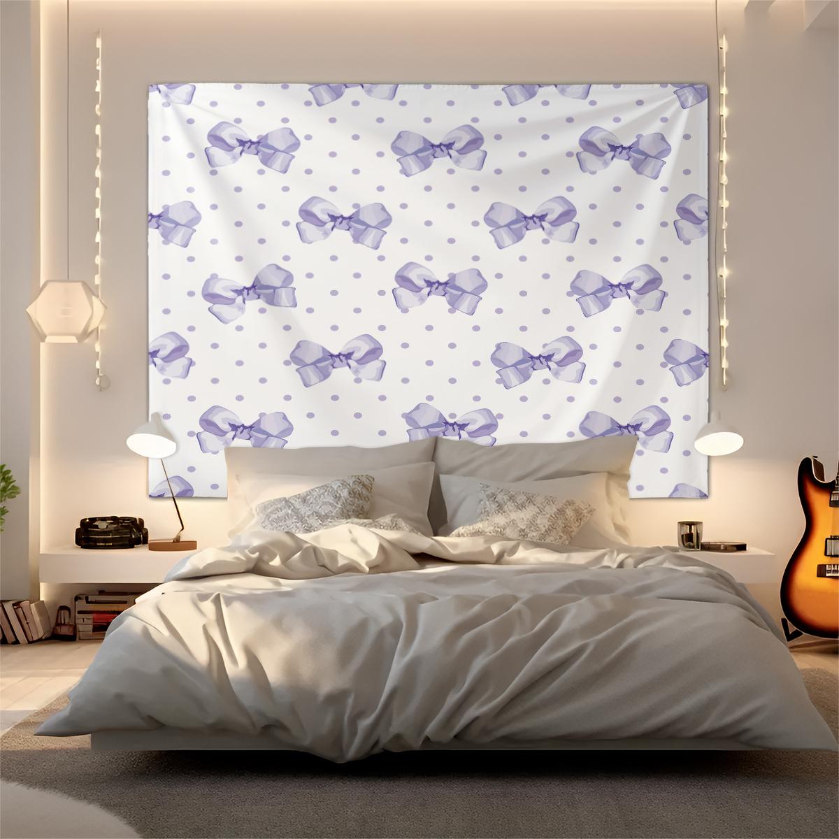 Bow Series Cute Romantic Sweet Decorative Tapestry, Gentle Healing Girlish Aesthetic, Photo & Party Backdrop, Housewarming Birthday Valentine's Day Christmas Gift