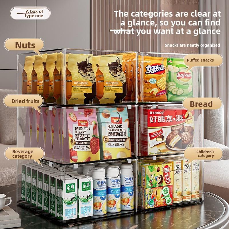 Transparent Plastic Storage Basket, Long Rectangular Organizer Box, Desktop Snack & Miscellaneous Item Holder, Cabinet Drawer Accessory