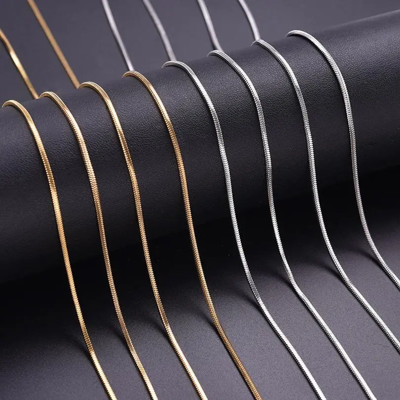 100% New Stainless Steel Snake Chain Necklace - 45cm/50cm/60cm/70cm Long Vintage Costume Jewelry Accessories for Female, Male