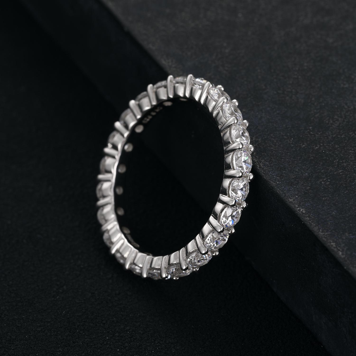 【#R8】Shining 925 Sterling Silver Synthetic Moissanite Ring Women's Jewelry Gifts Engagement Gifts Party Daily Fashion Jewelry