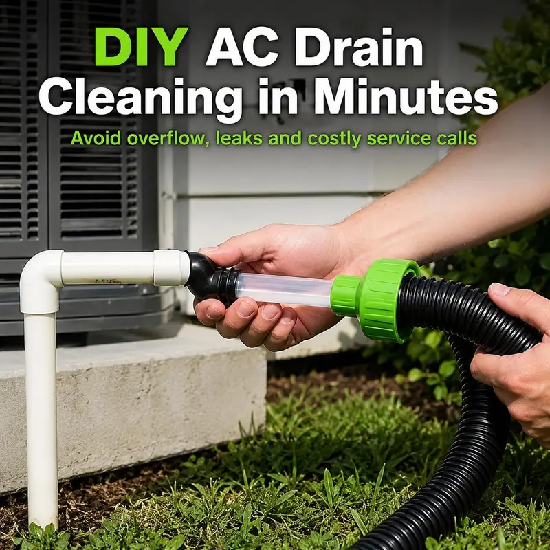 Universal AC Drain Line Cleaner Adapter, Wet/Dry Vacuum Attachment for HVAC Condensate Drain Pipes, Clear-View PVC Unclogger Tool for Fast Evacuation and Clog Removal Universal AC Drain Line Cleaner Adapter, Wet/Dry Vacuum Attachment for HVAC Condensate Drain Pipes, Clear-View PVC Unclogger Tool for Fast Evacuation and Clog Removal