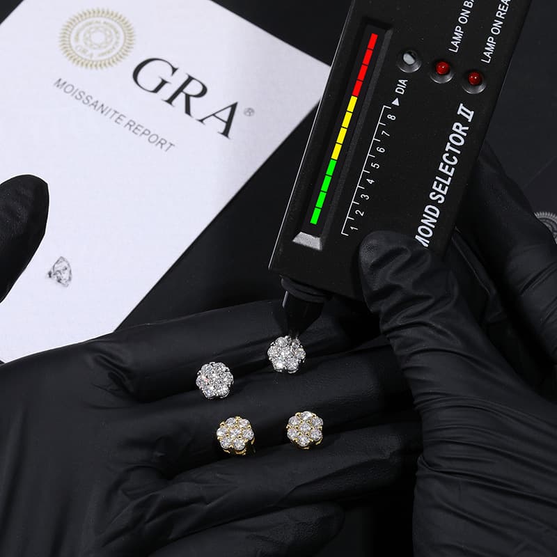 Delzzad Bling Flower Cluster Earrings D Color Synthetic Moissanite S925 Stud Unisex Earrings Perfect for Any Occasion & Everyday Wear Birthday Anniversary Mother's Day Christmas Gifts for Men Women