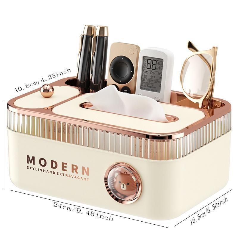 Multifunctional Remote Control Storage Box, Paper Towel Holder for Living Room Coffee Table, Luxury High-End Design, New Model