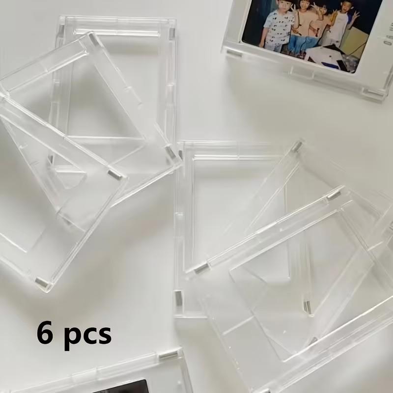 6 Transparent Magnetic Frames, 3 Inch Refrigerator Photo Holders, Polaroid Mini Frame Compatible, Festive Gifts for Home Office Decor