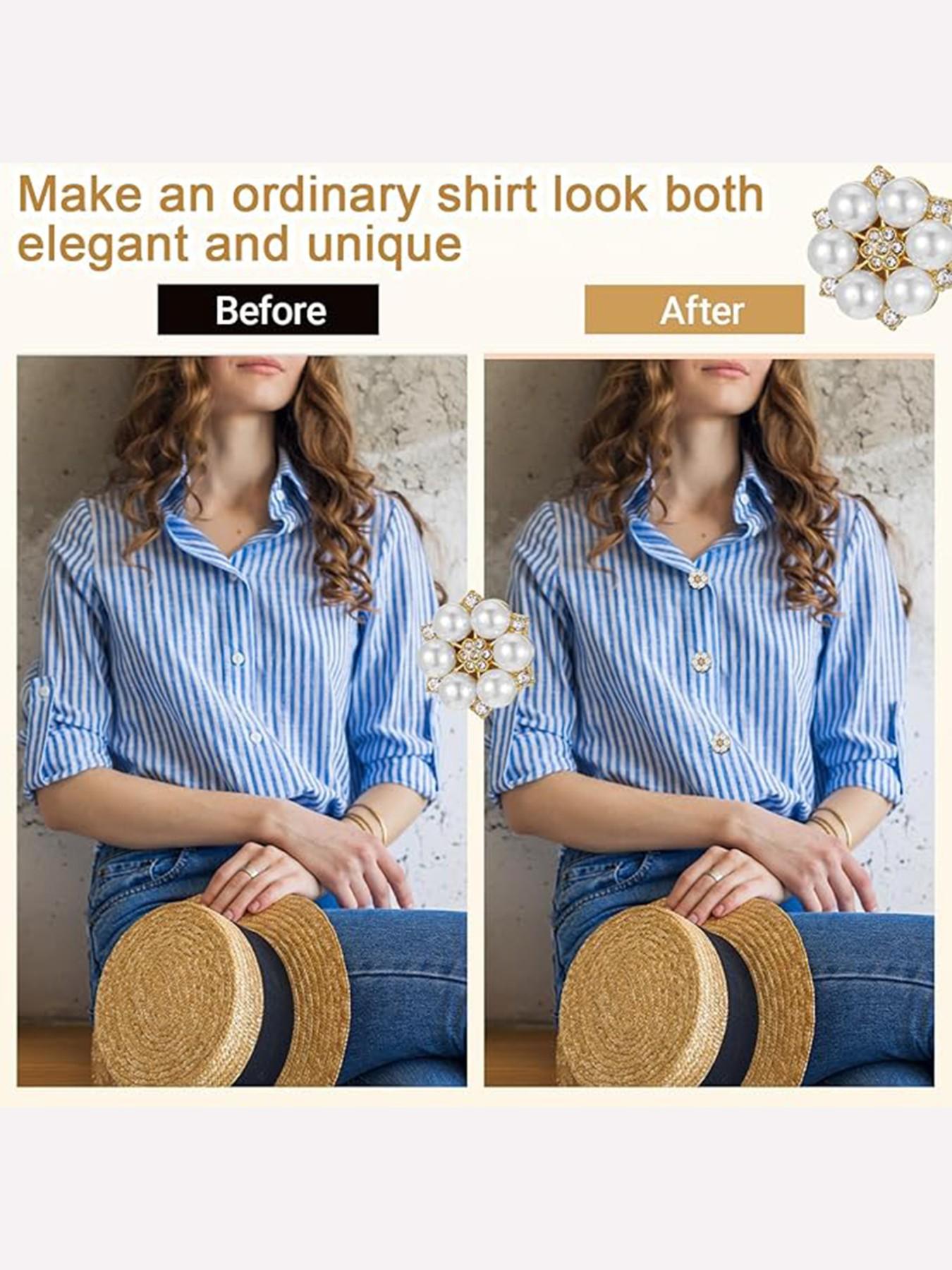 Elegant Imitation Pearl Button Set, Crystal Lapel Buttons, Dress-Up Accessories, Perfect for Holidays & Gifts