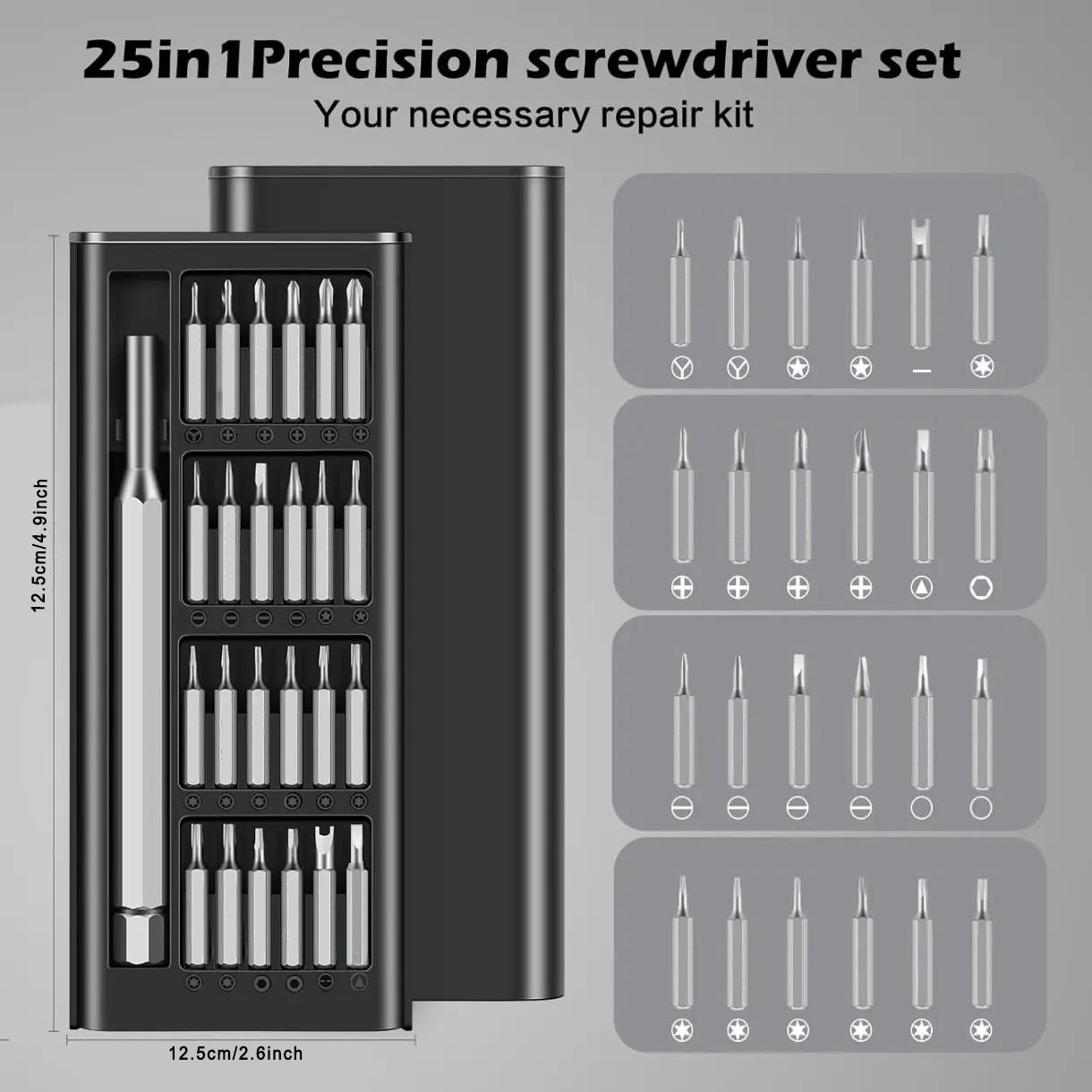 Precision Screwdriver Set, Small Screwdriver Kit with Magnetizer/demagnetizer, Mini Repair Tool Bag for Phone, Computer, Watch, Laptop, Ring Doorbell, Glasses, Electronics