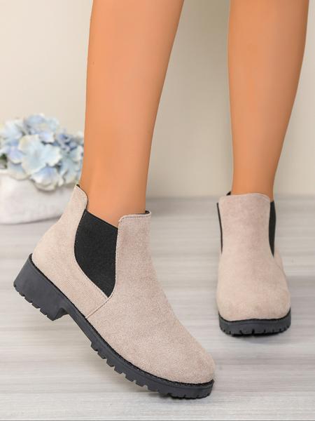 Women's low heel and short boot with side zipper design, high-end solid color design, available in sizes 36-43, stylish and comfortable French-style boots suitable for both autumn and winter wear, suitable for indoor and outdoor use.