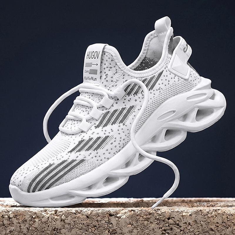 Men's Running Shoes, Breathable Flyknit Mesh, Durable Anti-Slip, Shock Absorption, Casual Low Top, Comfortable Fashion, Outdoor Activities