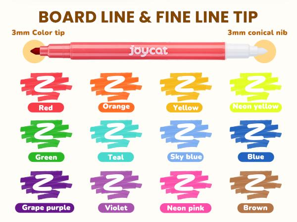 JoyCat 10 Color Changing Highlighter Pens, Dual Tip Magic Markers, Assorted Fluorescent Colors for Art Journaling, Note Taking, School Office Supplies