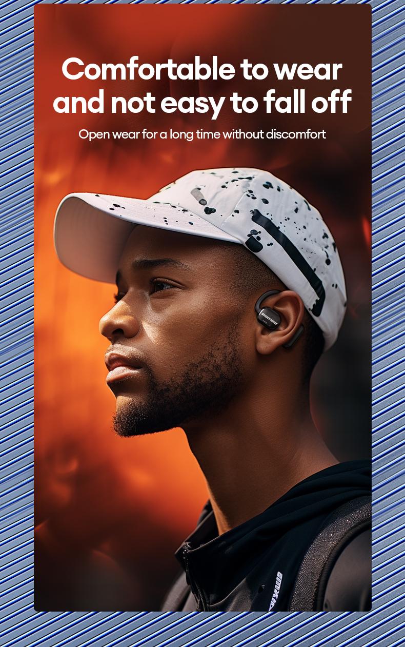 Transformers TF-T09 Open Ear Headphones Wireless Bluetooth 5.4, 60H Playtime Sport Earbuds Wireless with HD Mic Earhooks, Over Ear Headphones Waterproof for Running Fitness Workout