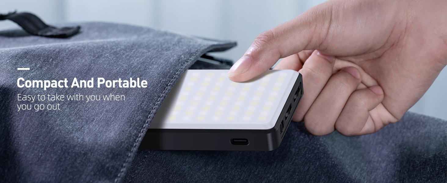 Magnetic Selfie Light, LED Fill Light, 128 LED Portable Light with 3 Light Modes, 2000mAh Rechargeable Video Light for Phone, Camera, Laptop, iPad, Light for Phone for Selfie, Video Conference Photography Lighting Kit
